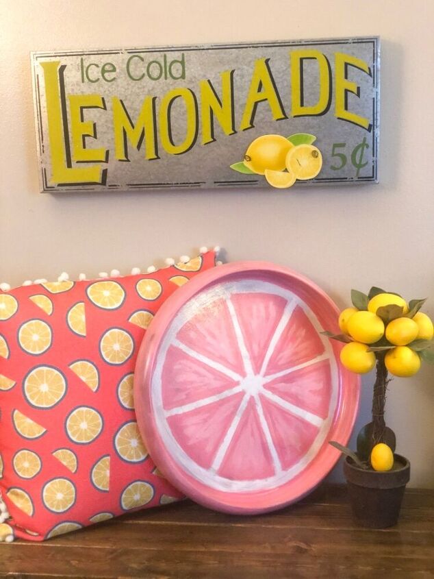 bandeja de limones rosa reutilizada