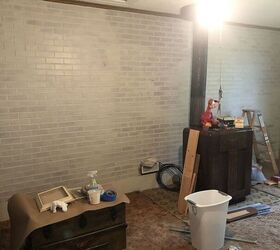 adding character to a family family room brick wall