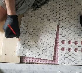 diy vintage inspired hex tile floor part 1