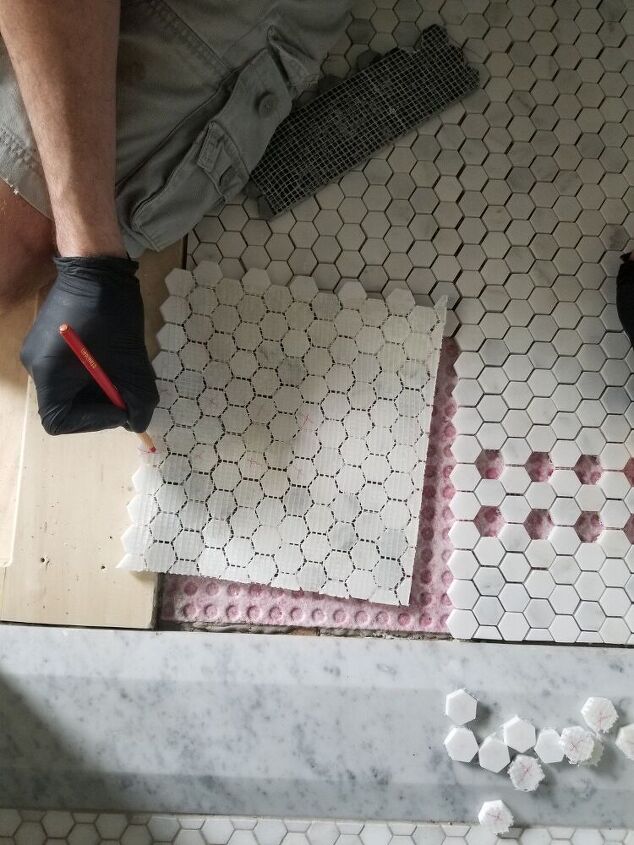 diy vintage inspired hex tile floor part 1