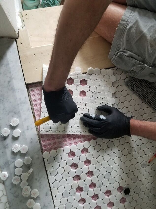 diy vintage inspired hex tile floor part 1