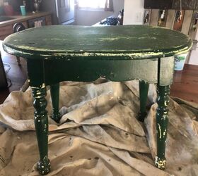 ugly stool to trendy repurposed stool, Ugly green stool