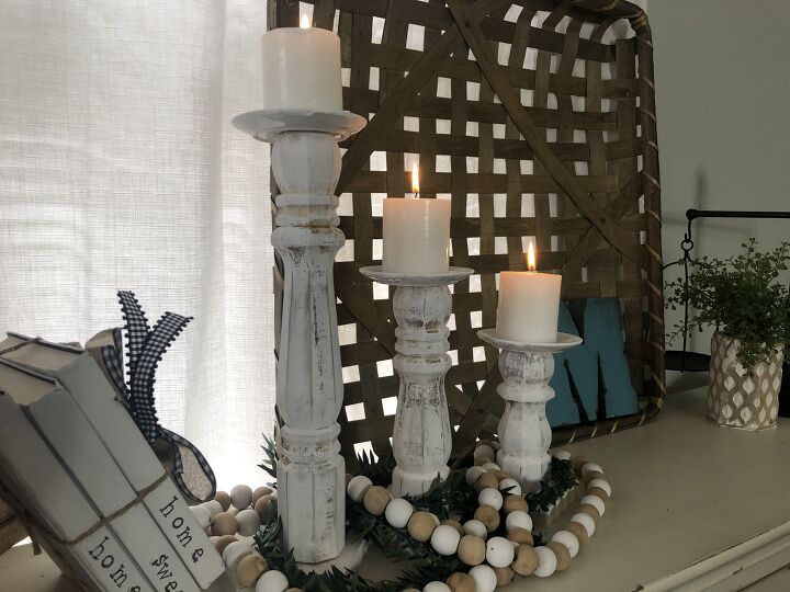 18 ways to fake high end farmhouse looks, Pottery Barn Inspired Candlesticks