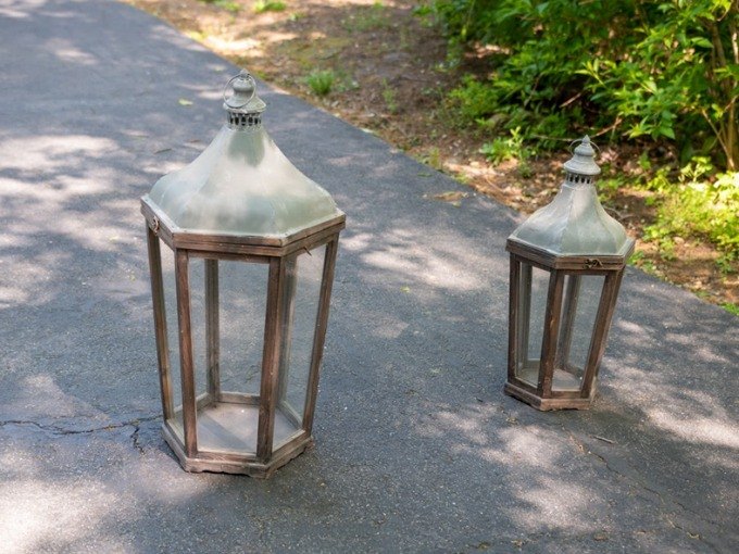 diy farmhouse chic painted wood lanterns