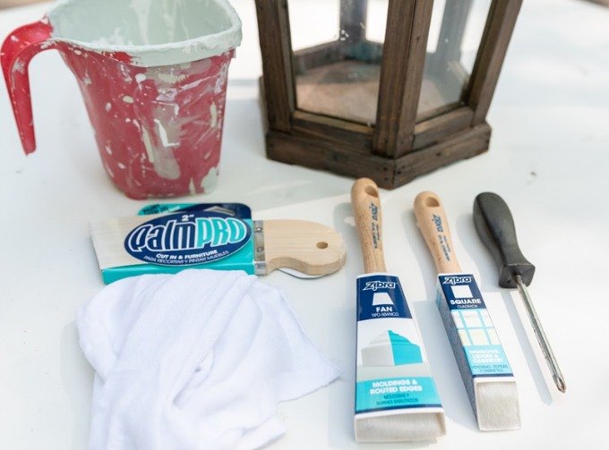 diy farmhouse chic painted wood lanterns