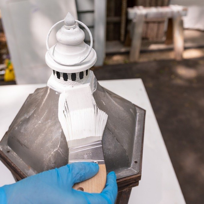 diy farmhouse chic painted wood lanterns