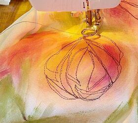 how to make a free motion embroidery stitch pillow