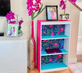 s 13 contact paper ideas most people have never thought of, Tropical Velvet Bookcase