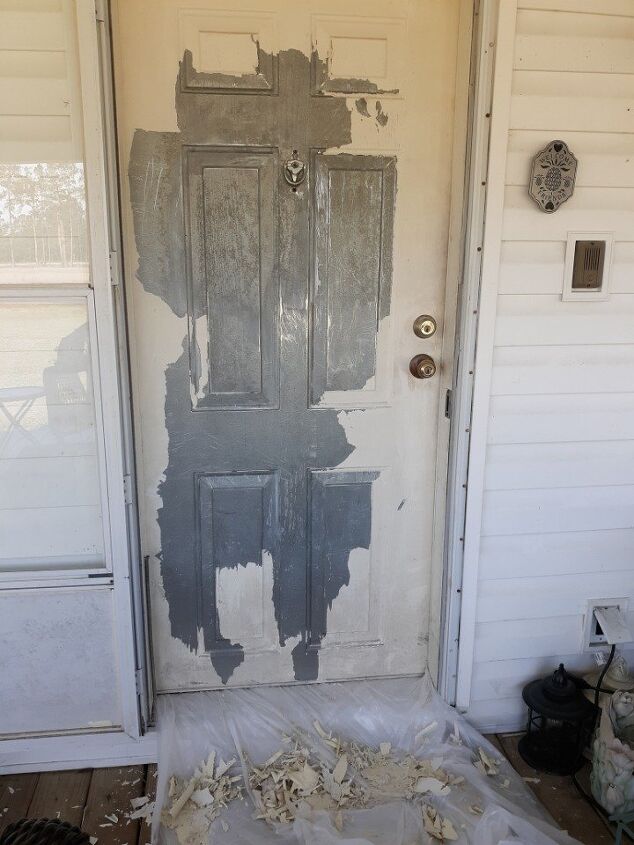 how to get vinyl paint off a metal mobile home door