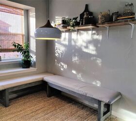 13 beautiful window seating ideas that ll make you want to grab a book, Add free standing benches to a kicthen