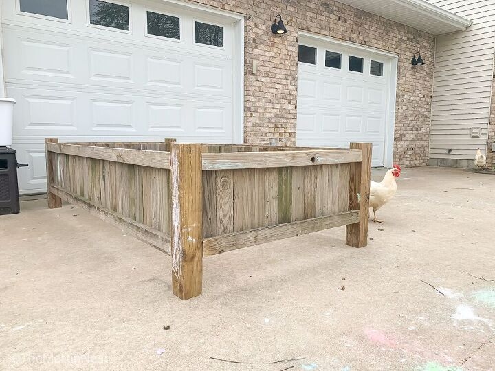 raised bed planter from old picket fence panels