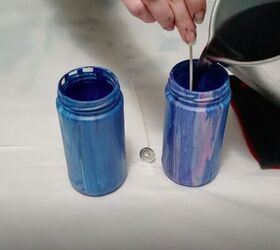 upcycle old jars with this acrylic pour candle project, Fill with Wax