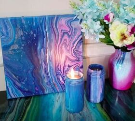 upcycle old jars with this acrylic pour candle project, Acrylic Pour Candle Jars