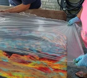 This is hands down the most unique way to refresh an old patio table