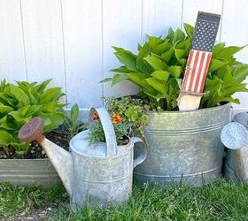 Estacas de jardín con bandera americana fáciles de hacer