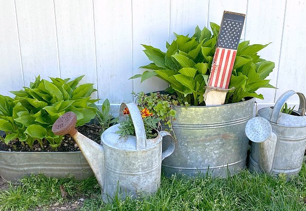 estacas de jardin con bandera americana faciles de hacer