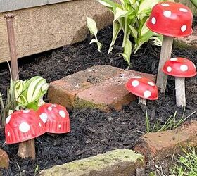 vintage tin garden mushrooms