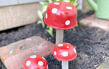Vintage Tin Garden Mushrooms