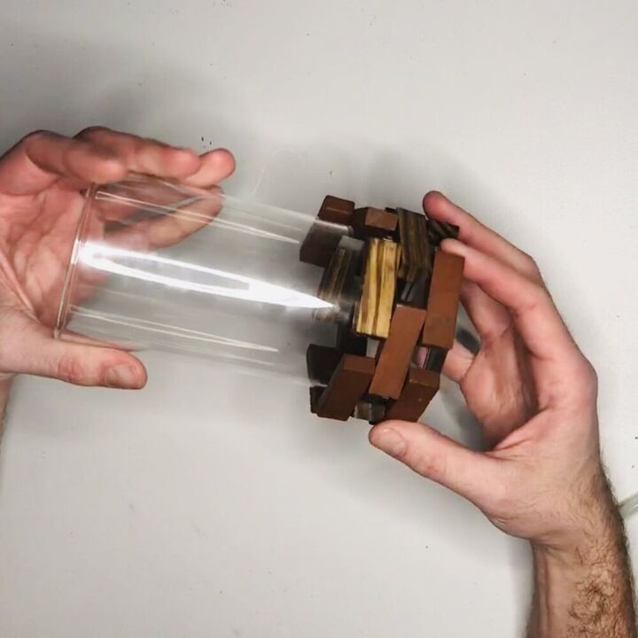 dollar tree wood block lanterns