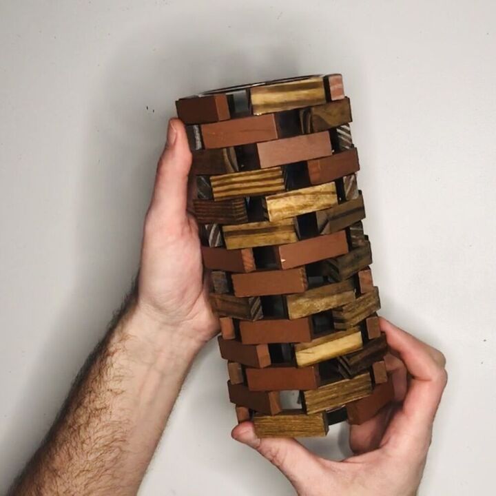 dollar tree wood block lanterns