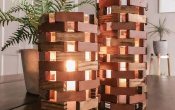 Dollar Tree Wood Block Lanterns