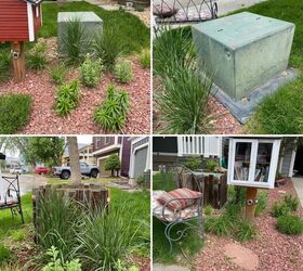 hiding an eyesore with recycled fence boards, Before and After so much better