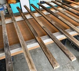 hiding an eyesore with recycled fence boards