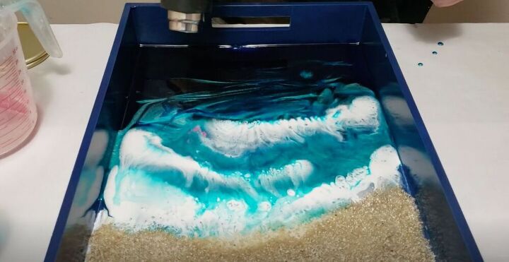 bring the beach home with these resin pour projects, Keep Moving the Color