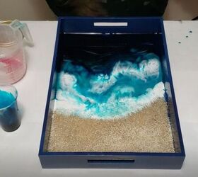 bring the beach home with these resin pour projects, DIY Resin Serving Tray