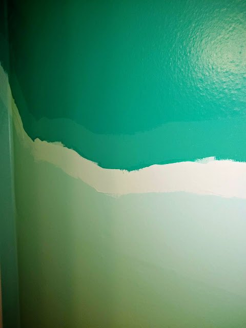 pintura de perlas brillantes sobre paredes de agua azul costera diy bao de la pared