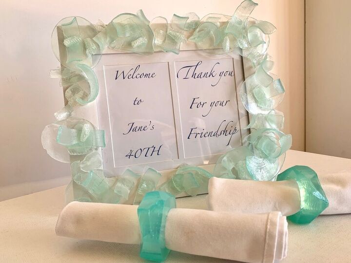 frame and party favours from soap