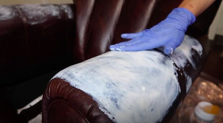 learn how to quickly repair scratched leather with a kit, Smooth with Your Hand