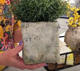 Turn a Dollar Store Vase Into an Aged Faux Stone Planter