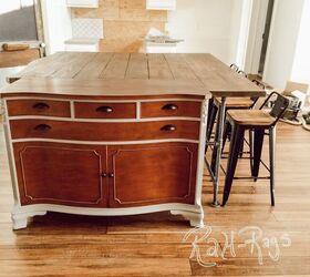 how to build a farmhouse island using a rescued cabinet