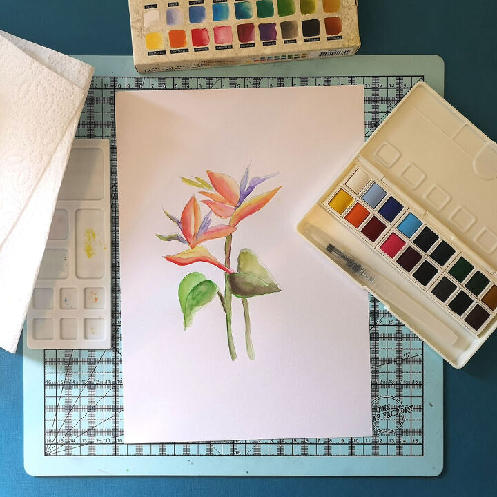 tarjeta de acuarela de flores tropicales