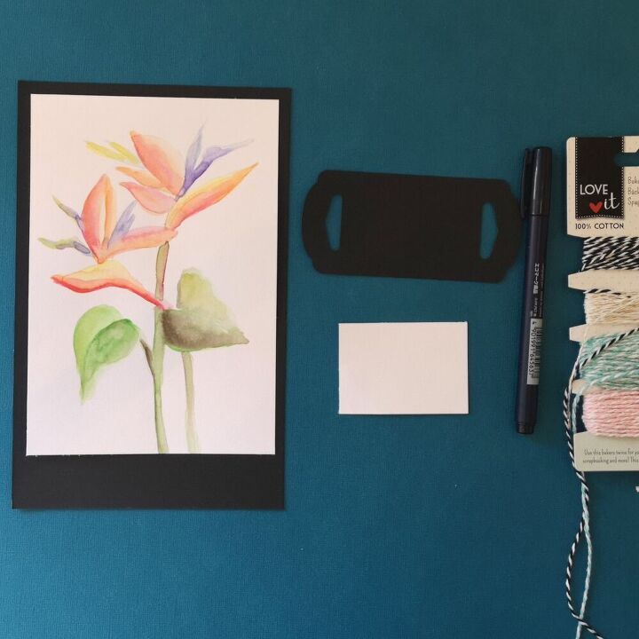 tarjeta de acuarela de flores tropicales