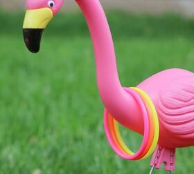 how to make a diy flamingo ring toss yard game