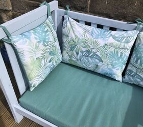 diy garden bench from an old cot bed