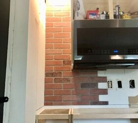 faux brick kitchen backsplash
