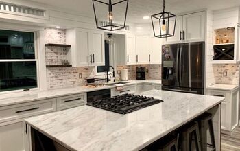 Faux Brick Kitchen Backsplash