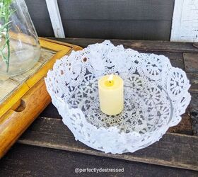 lace doily candle bowls