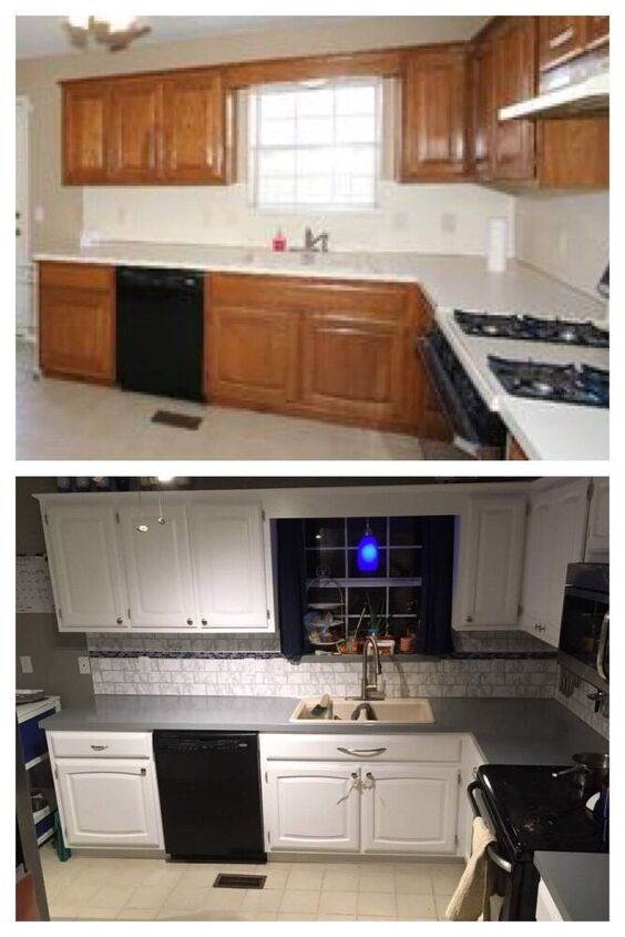 cambio de imagen de la cocina salpicadero de marmol de imitacion, Antes y despu s