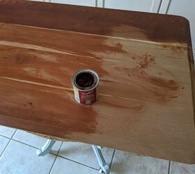vintage table make over, Gel stain