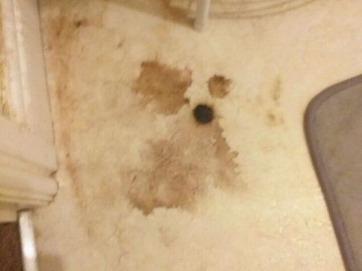 q how do i paint over a stained lino as i can t get to the shops now