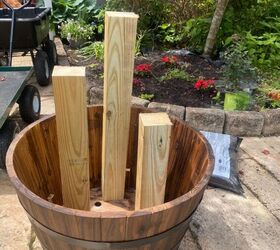 how to make a whiskey barrel planter