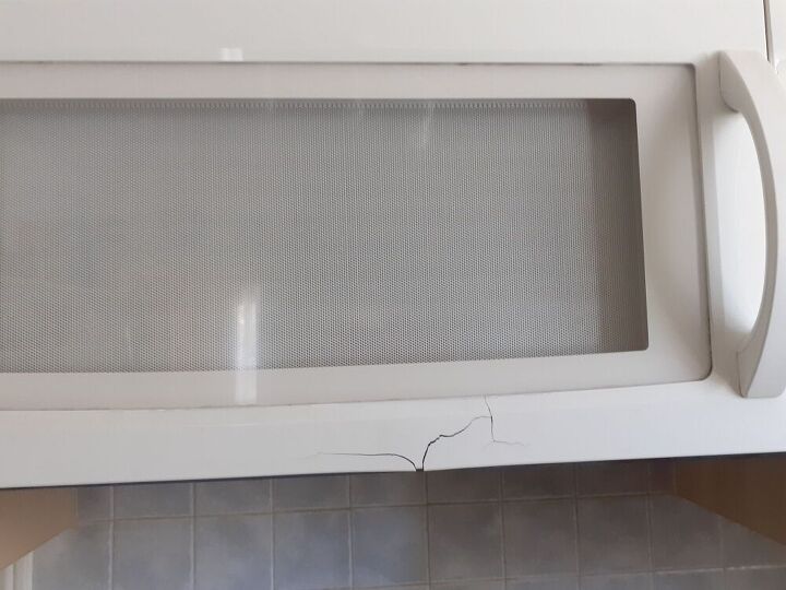 How to cover this crack on my over the range microwave door? | Hometalk
