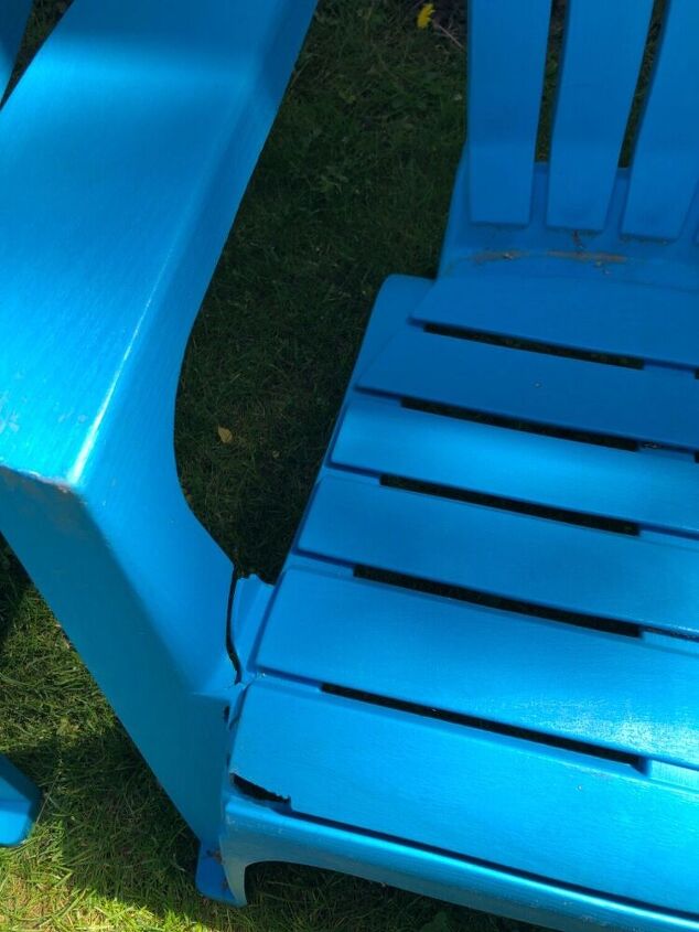 cut up plastic adirondack to dispose