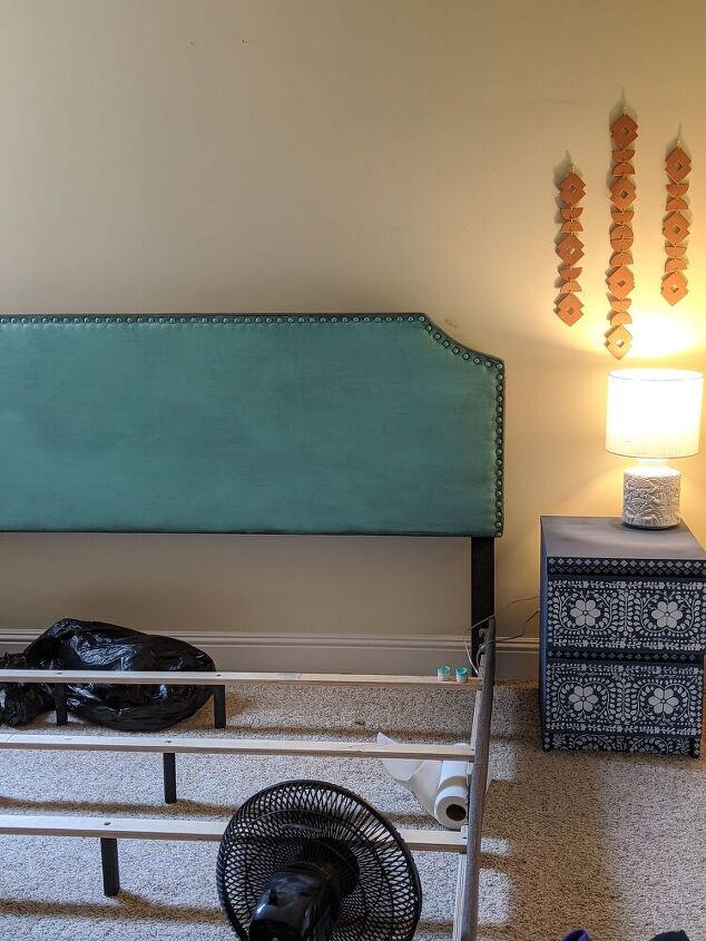 painting an upholstered bed