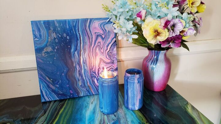 s 11 top painting techniques we can t stop watching, Acrylic Pour Candle Jars
