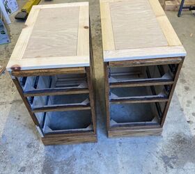 convert an oak desk to rolling file cabinets